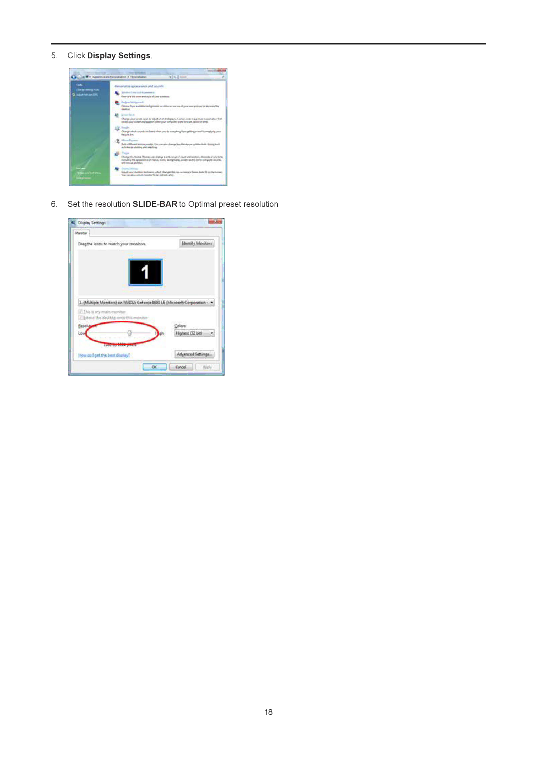 AOC I2778VHE6 user manual Click Display Settings 