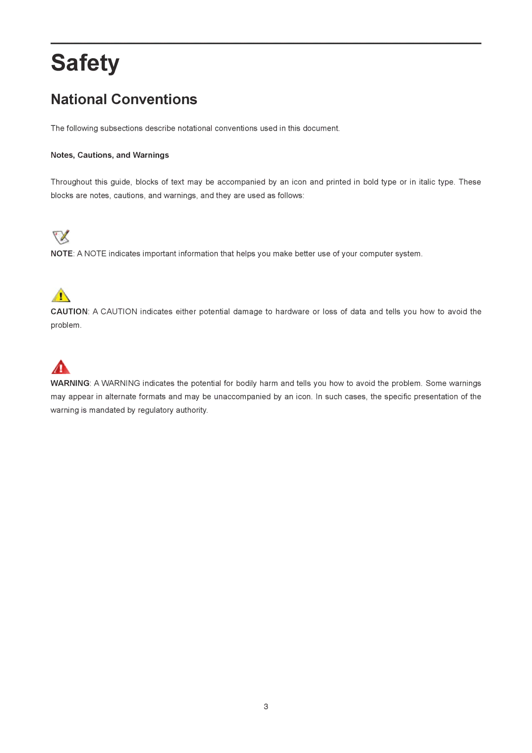 AOC I2778VHE6 user manual Safety, National Conventions 