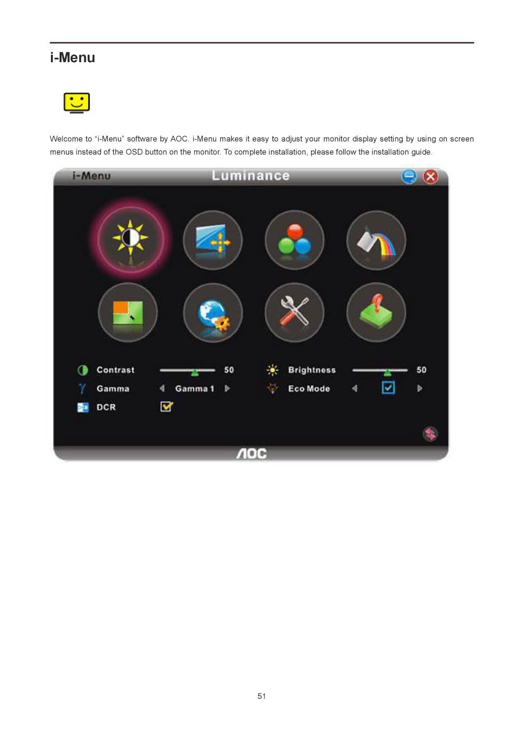 AOC I2778VHE6 user manual Menu 