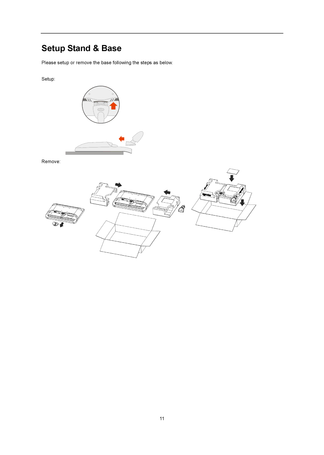 AOC iF23 user manual Setup Stand & Base 