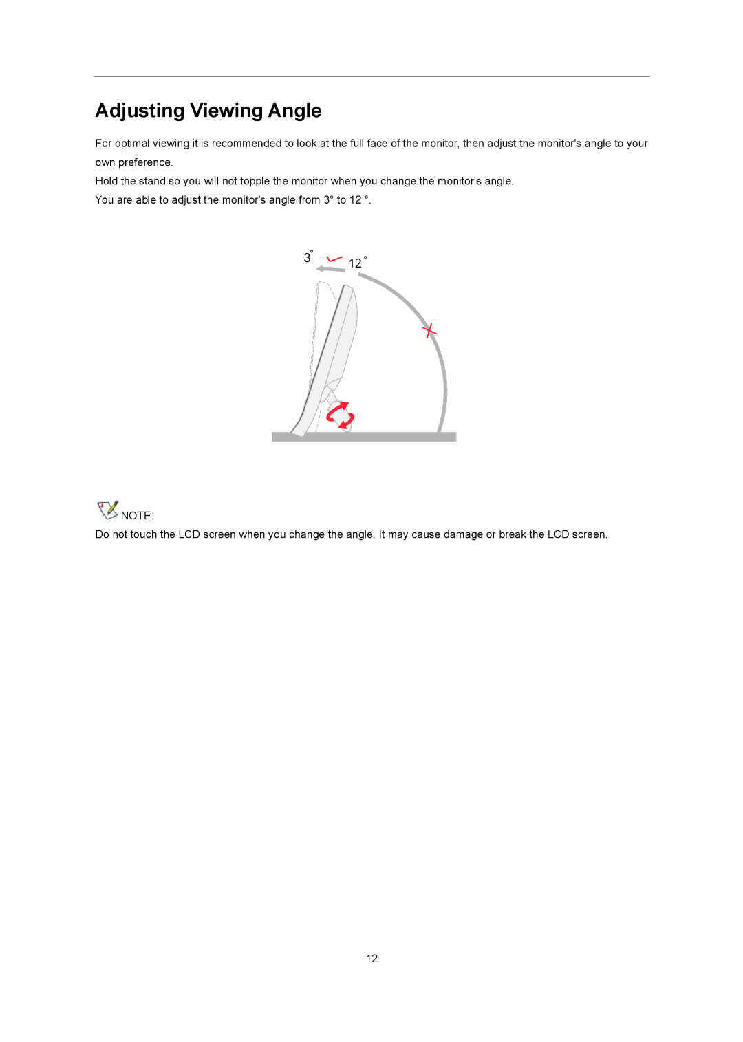 AOC iF23 user manual Adjusting Viewing Angle 