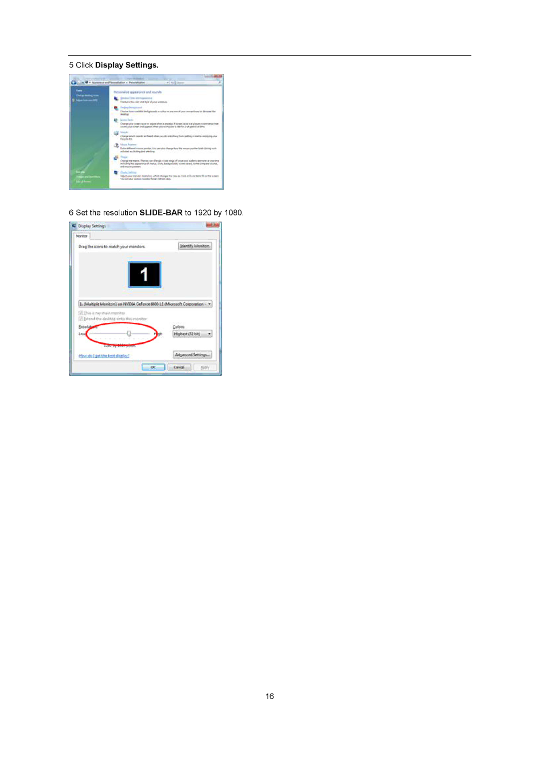 AOC iF23 user manual Click Display Settings 