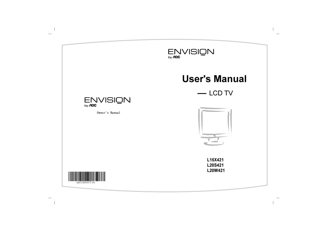 AOC L15X421, L20S421, L20W421 user manual Lcd Tv 