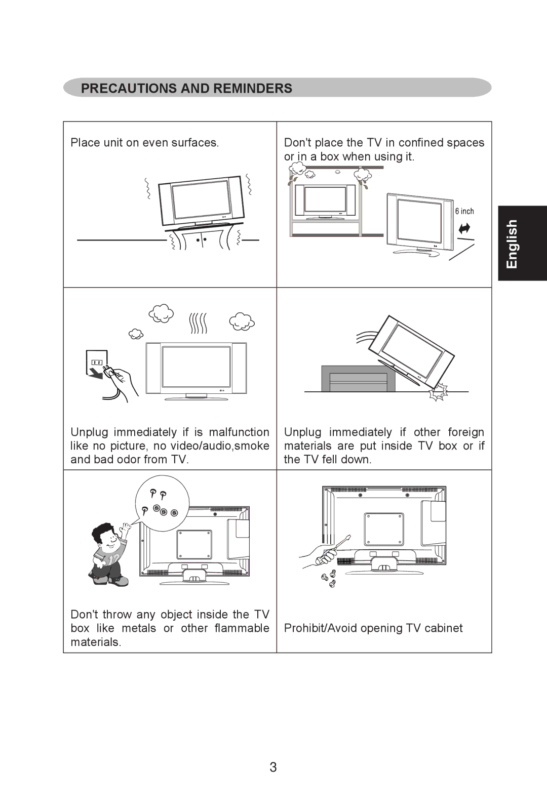 AOC L19W761, L22W761 manual Precautions and Reminders 