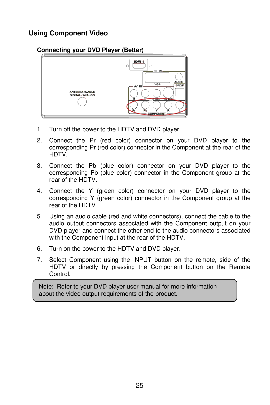 AOC L19W861 manual Using Component Video, Connecting your DVD Player Better 