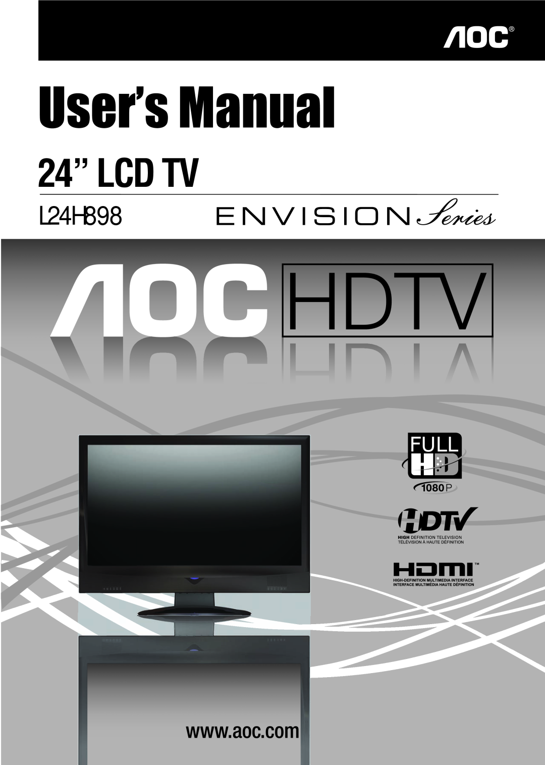 AOC L24H898 manual 24” LCD TV 