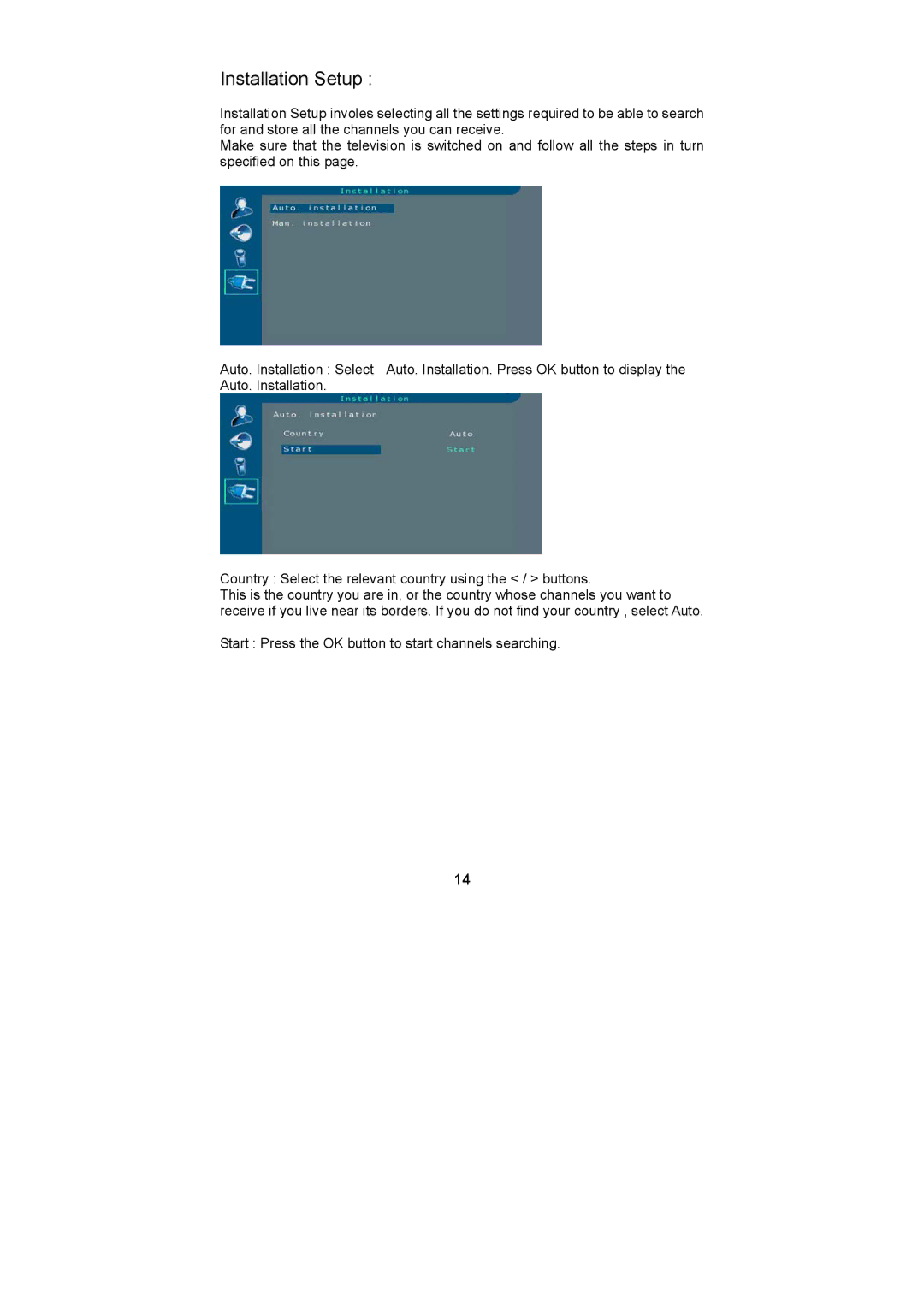 AOC L26W781B, L32W781B, L42W781B, L37W781B user manual Installation Setup 