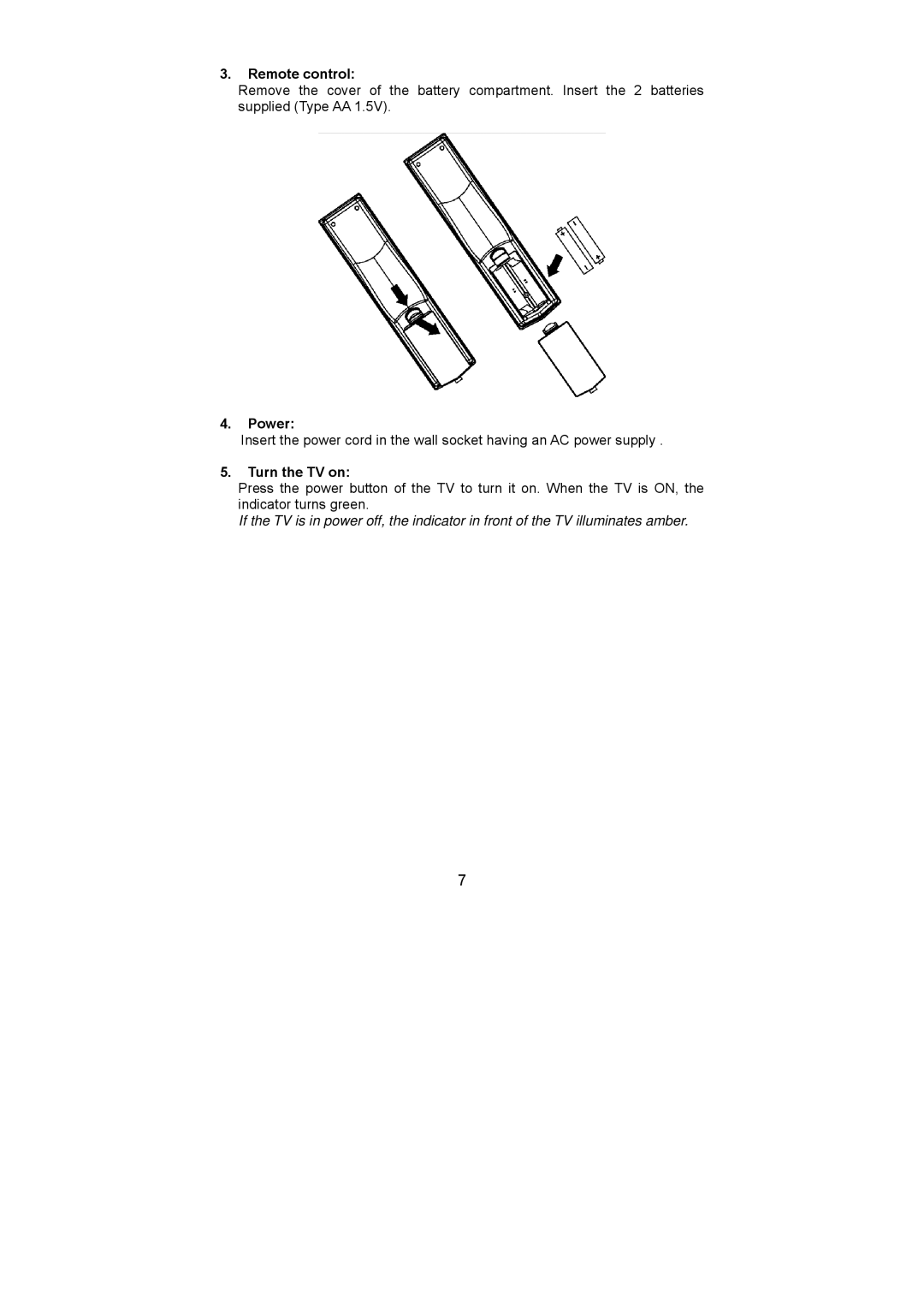 AOC L32W781B, L26W781B, L42W781B, L37W781B user manual Remote control, Power, Turn the TV on 