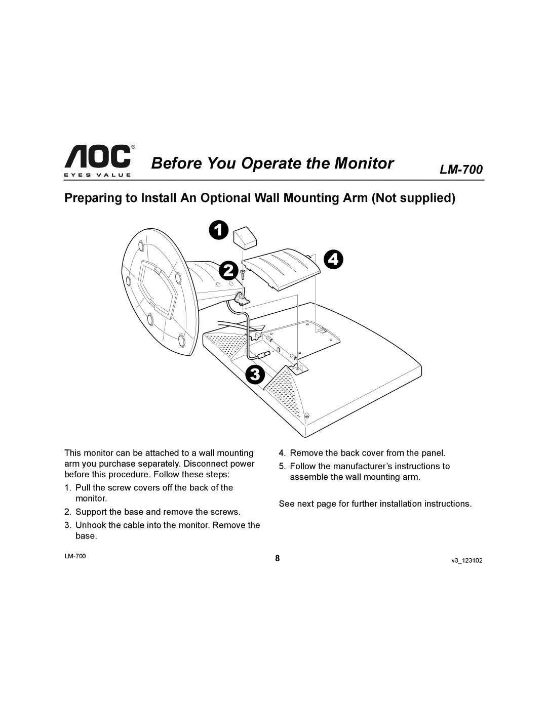 AOC LM-700 user manual 