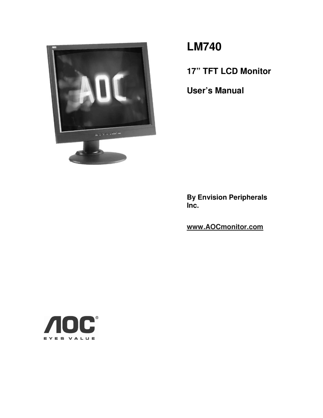 AOC LM740 user manual By Envision Peripherals Inc 