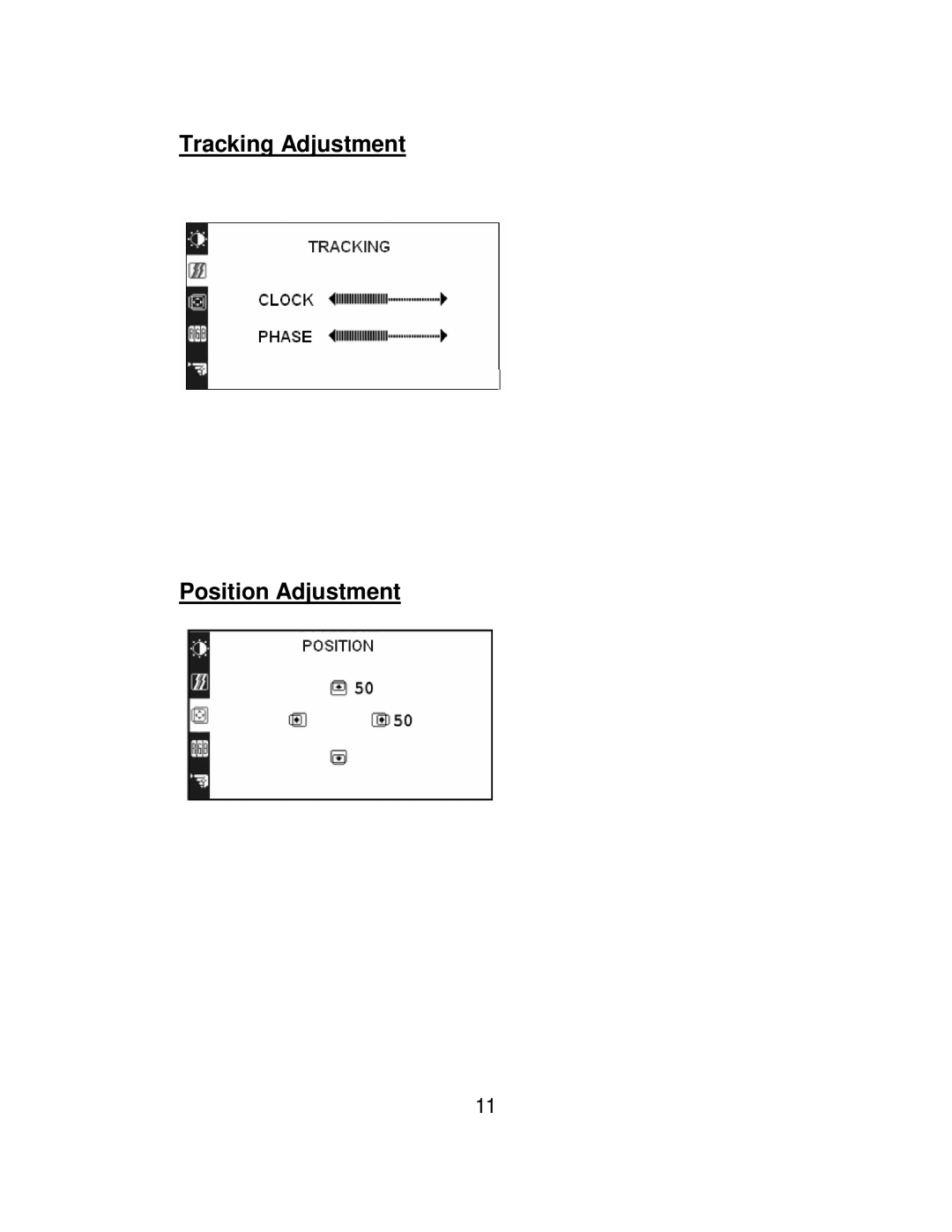 AOC LM740 user manual Tracking Adjustment Position Adjustment 