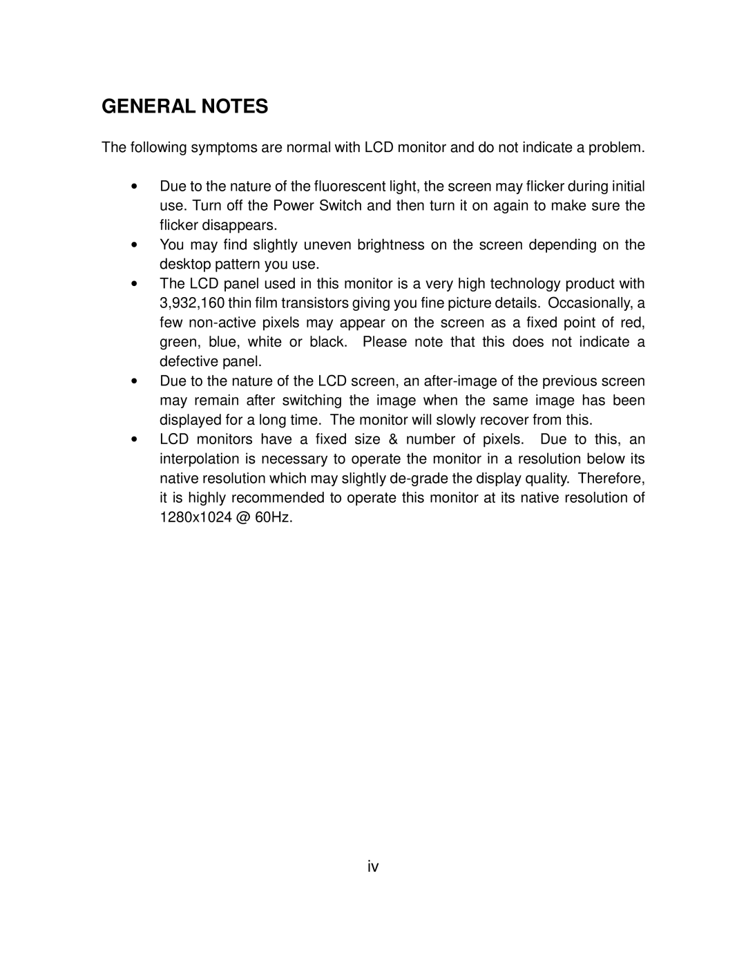 AOC LM740 user manual General Notes 