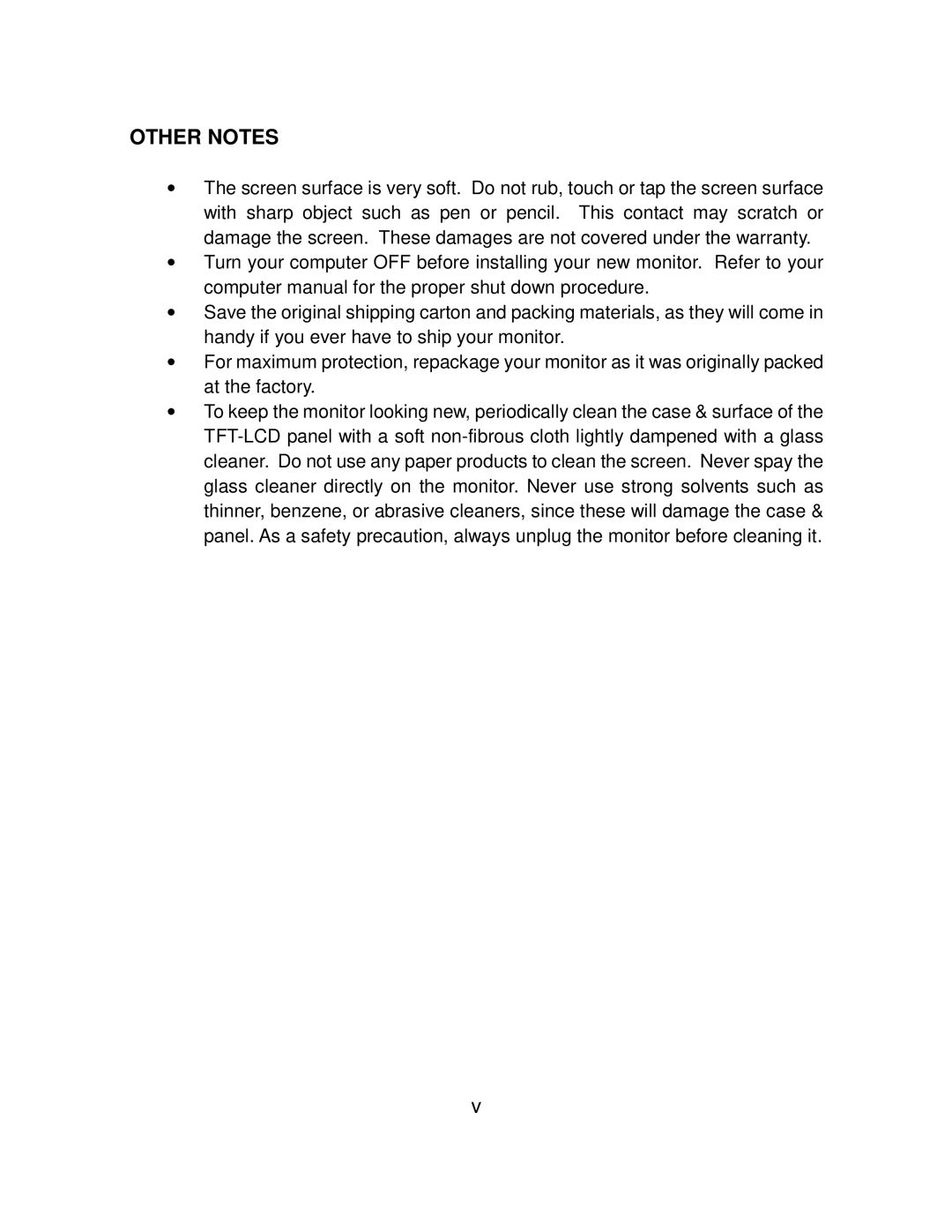 AOC LM740 user manual Other Notes 