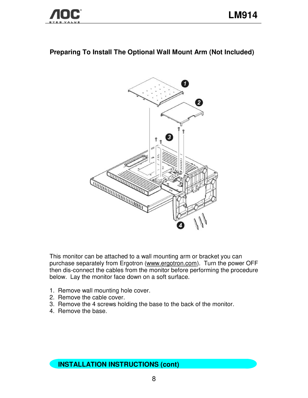 AOC LM914 user manual 