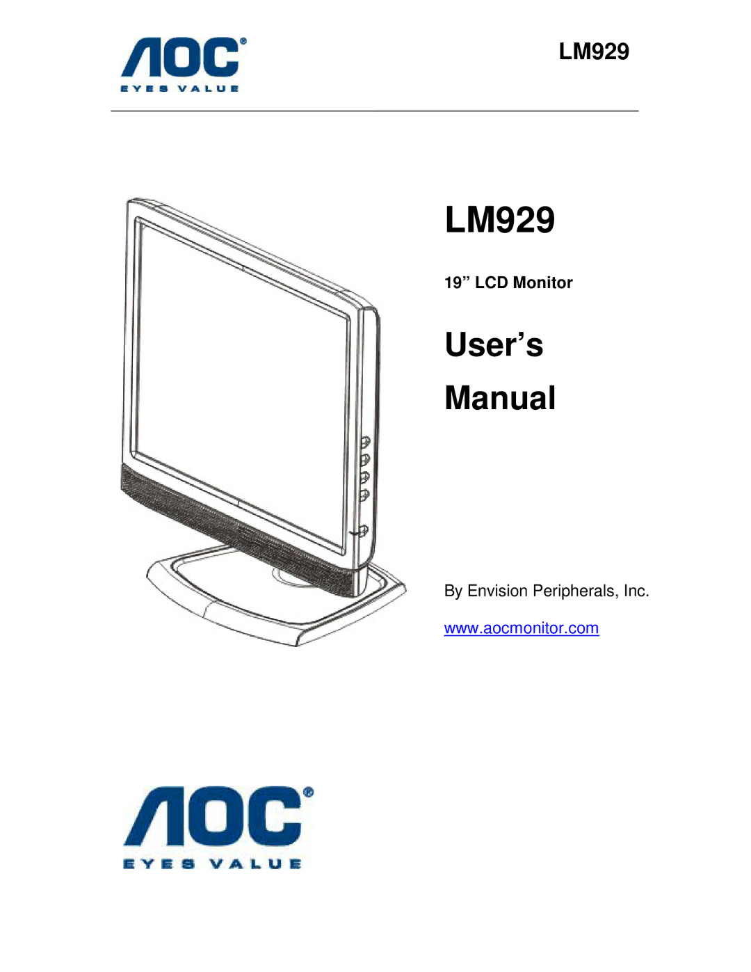 AOC LM929 user manual LCD Monitor 