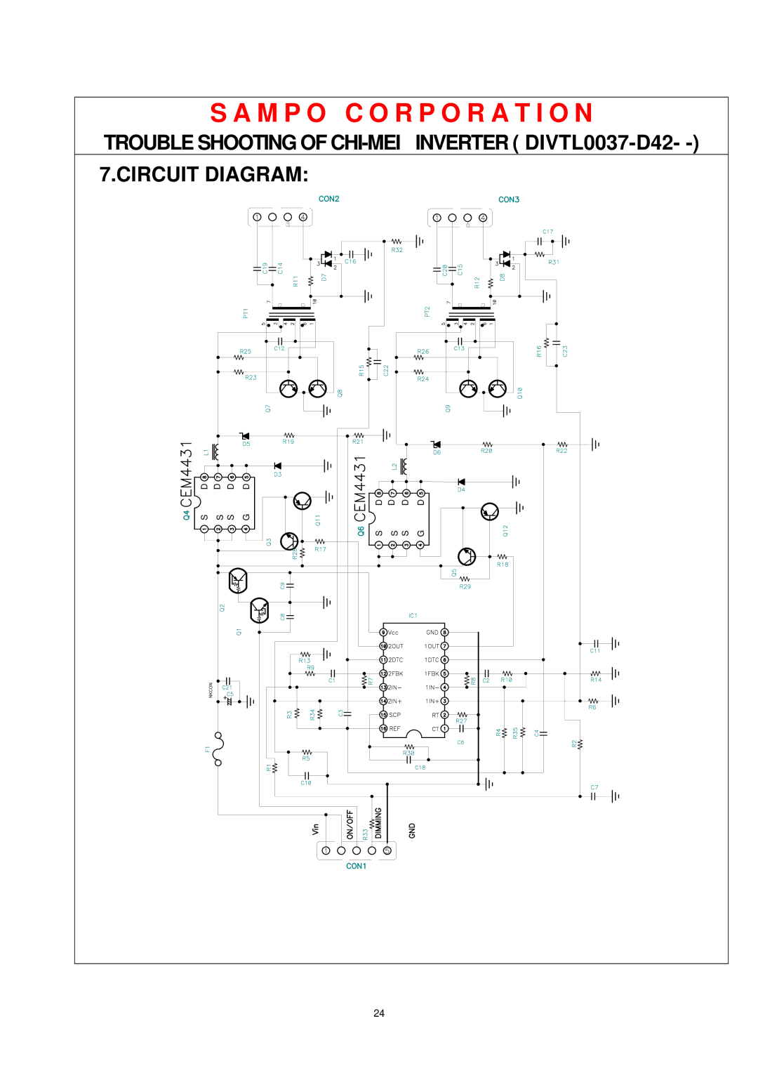 AOC P/N : 41A50-144 service manual M P O C O R P O R a T I O N 