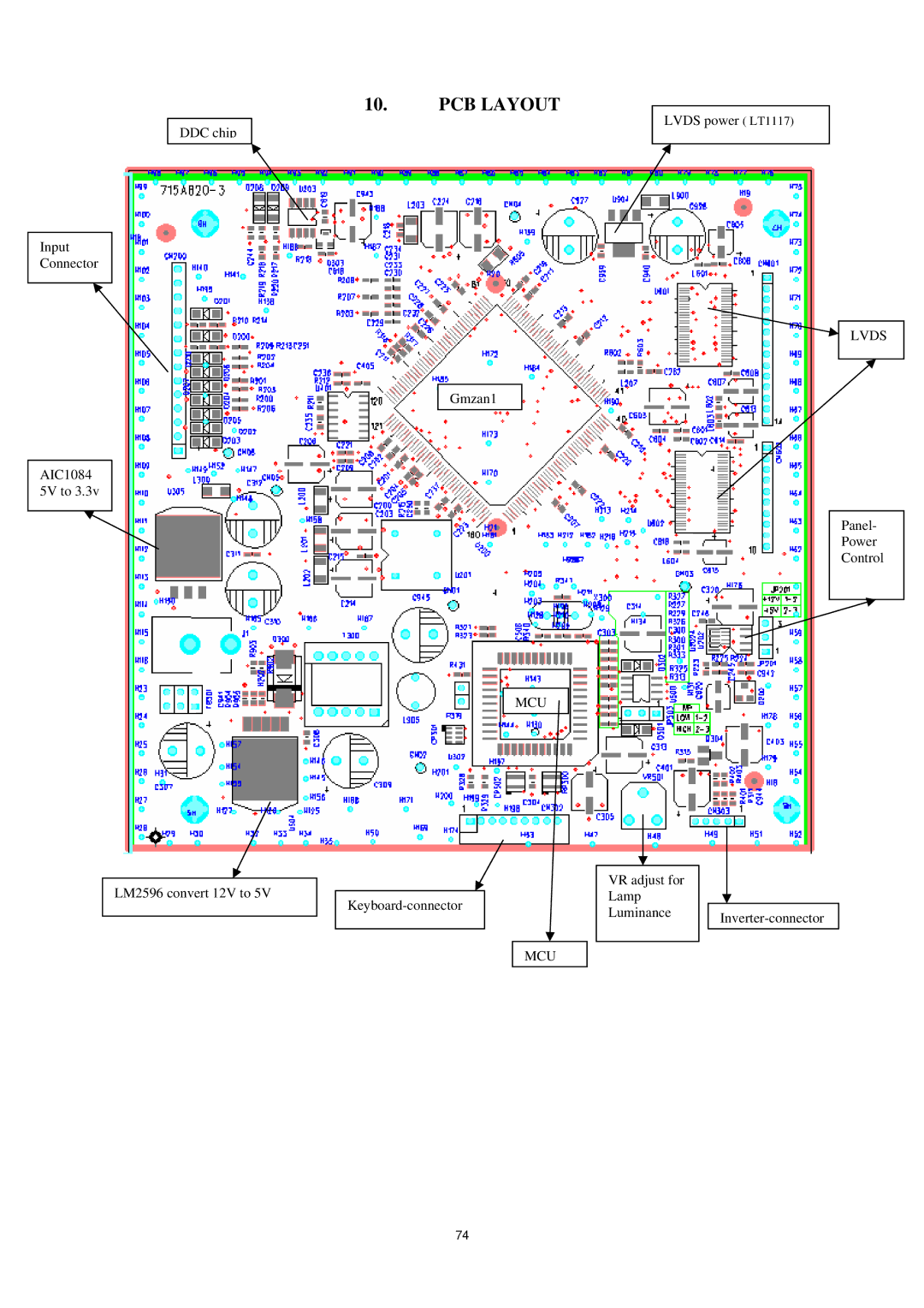 AOC P/N : 41A50-144 service manual PCB Layout 