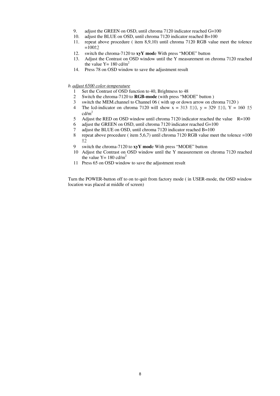 AOC P/N : 41A50-144 service manual Adjust 6500 color-temperature 