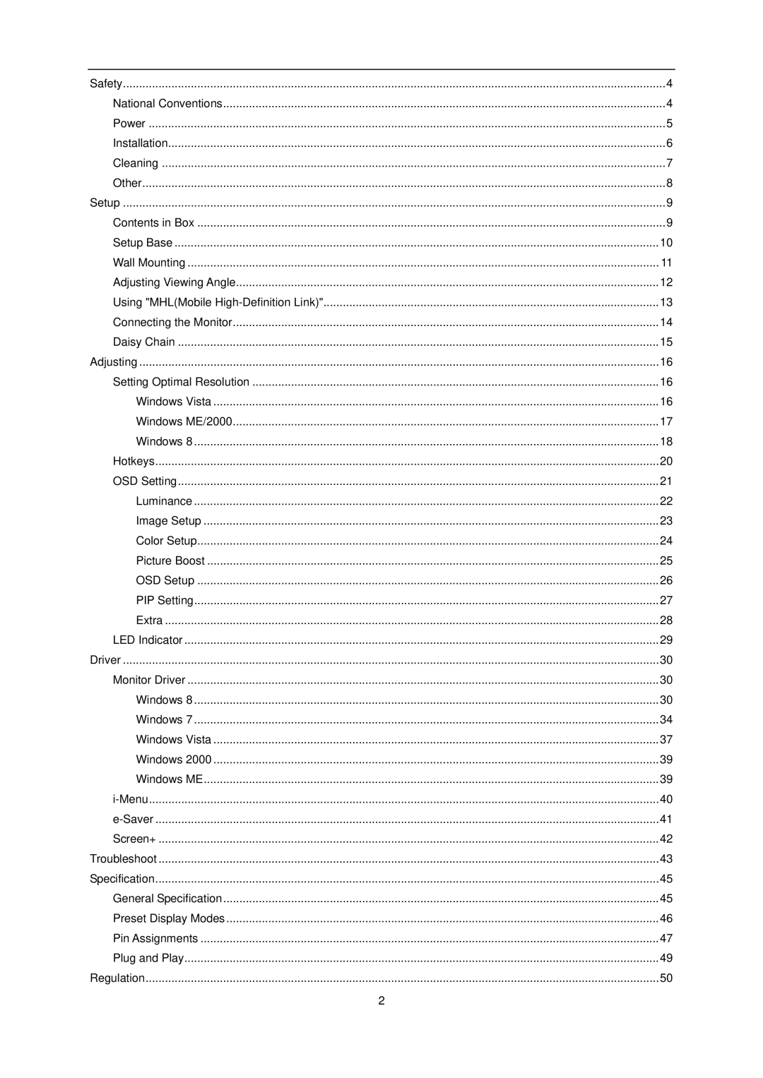 AOC Q2963Pm user manual 