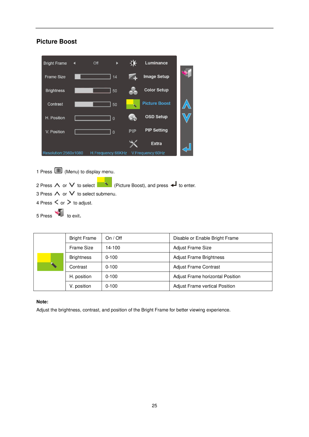 AOC Q2963Pm user manual Picture Boost 