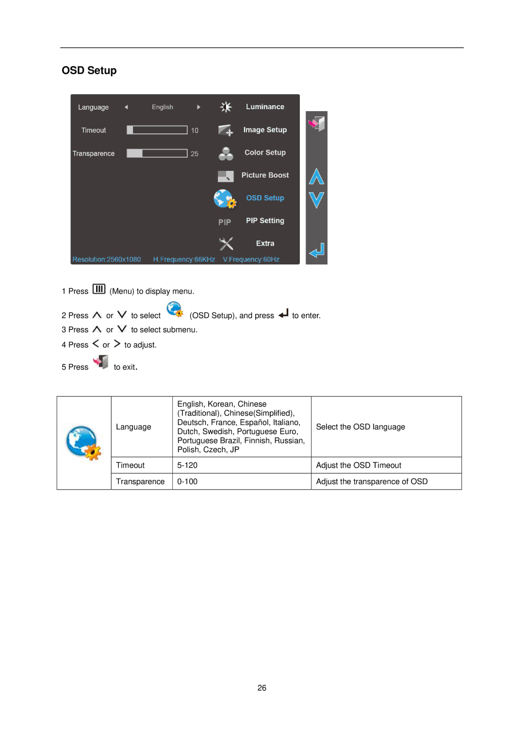 AOC Q2963Pm user manual OSD Setup 