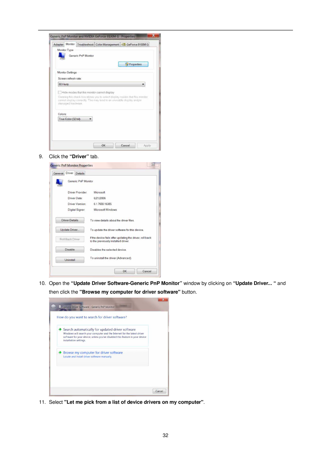 AOC Q2963Pm user manual Click the Driver tab 