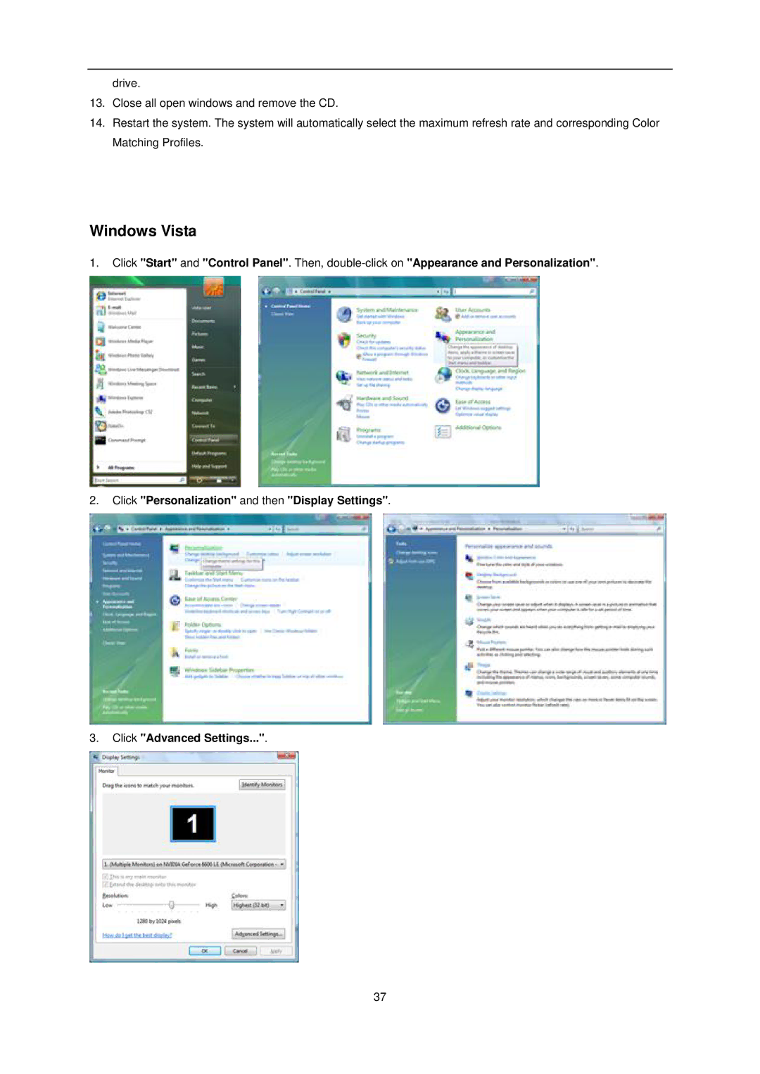 AOC Q2963Pm user manual Windows Vista 