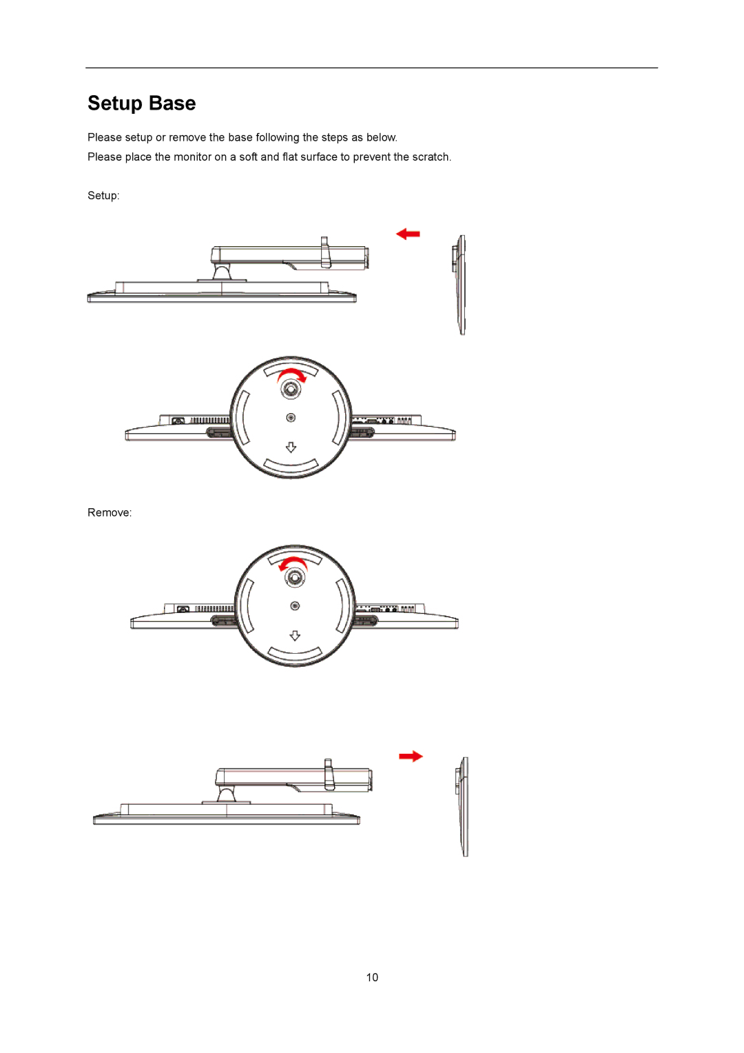 AOC U2868PQU user manual Setup Base 