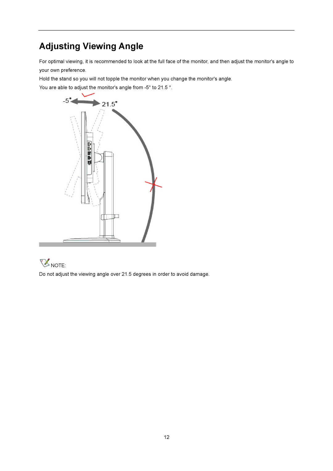 AOC U2868PQU user manual Adjusting Viewing Angle 