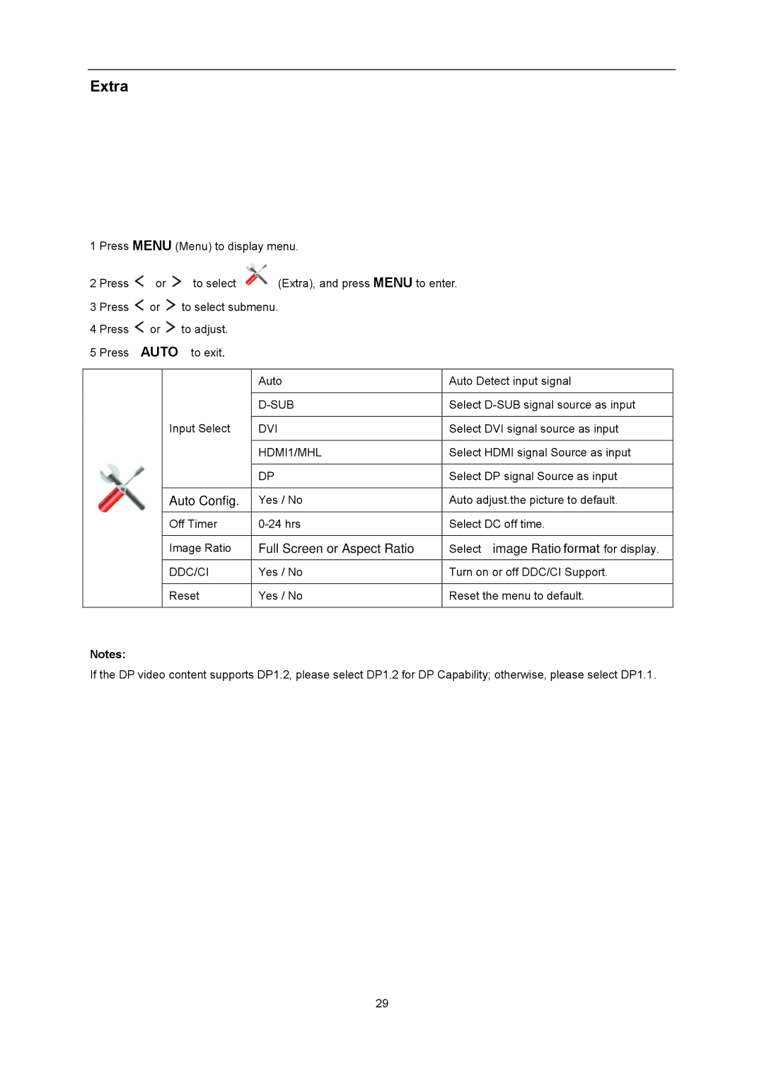 AOC U2868PQU user manual Extra, Auto Config 