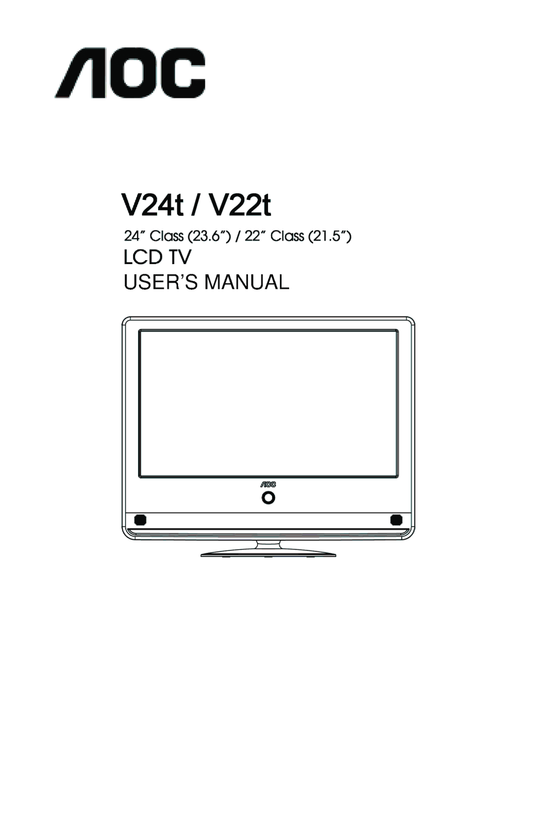 AOC V22t, V24t user manual 