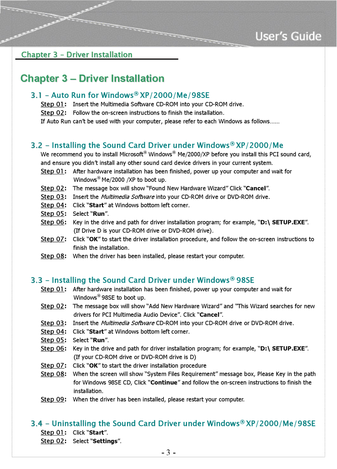 AOpen AW-870LP manual Driver Installation, Auto Run for Windows XP/2000/Me/98SE 