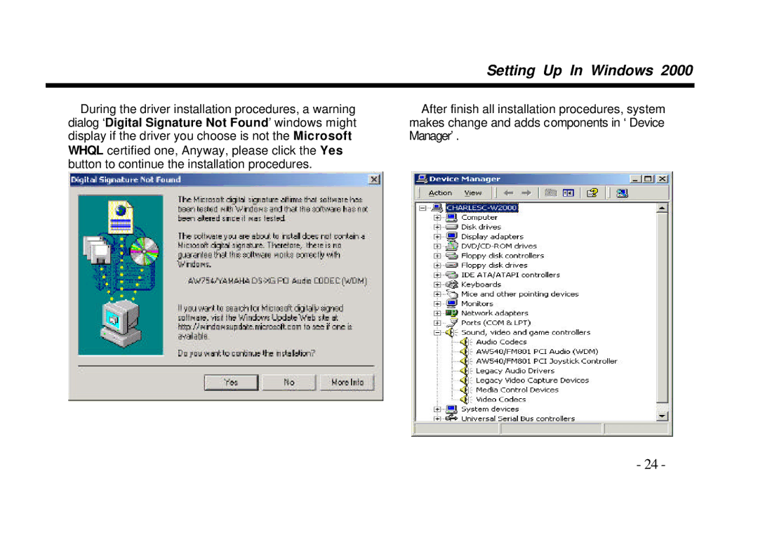 AOpen AW540 Series manual Setting Up In Windows 