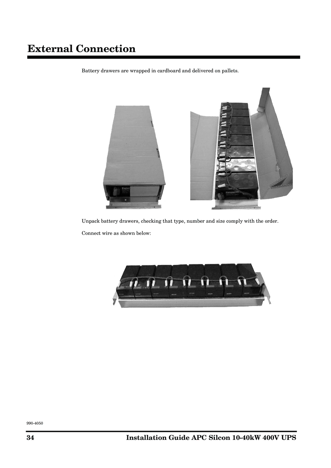 APC 10-40KW 400V UPS manual External Connection 