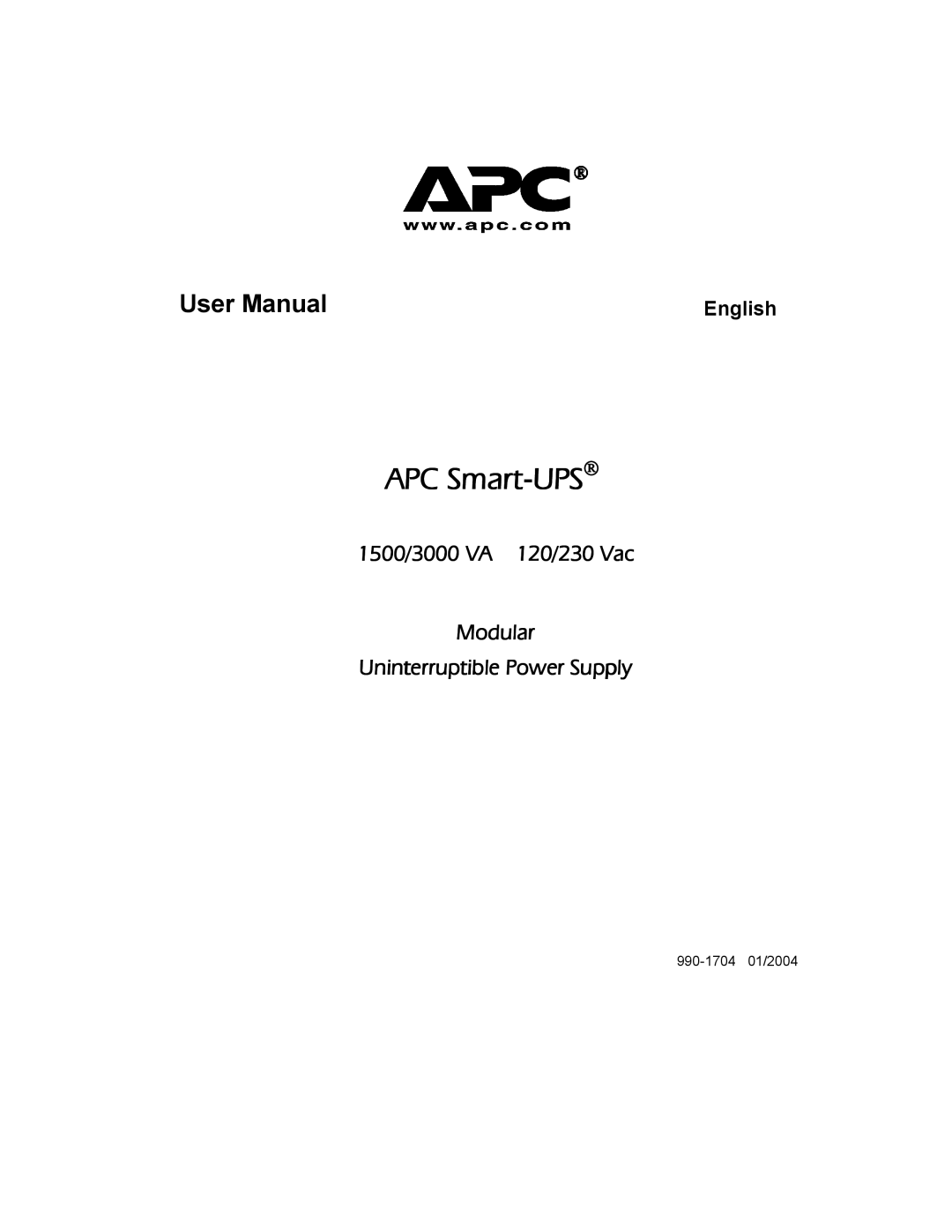 APC 3000 VA, 1500 VA, SUM3000RMXL2U user manual APC Smart-UPS 