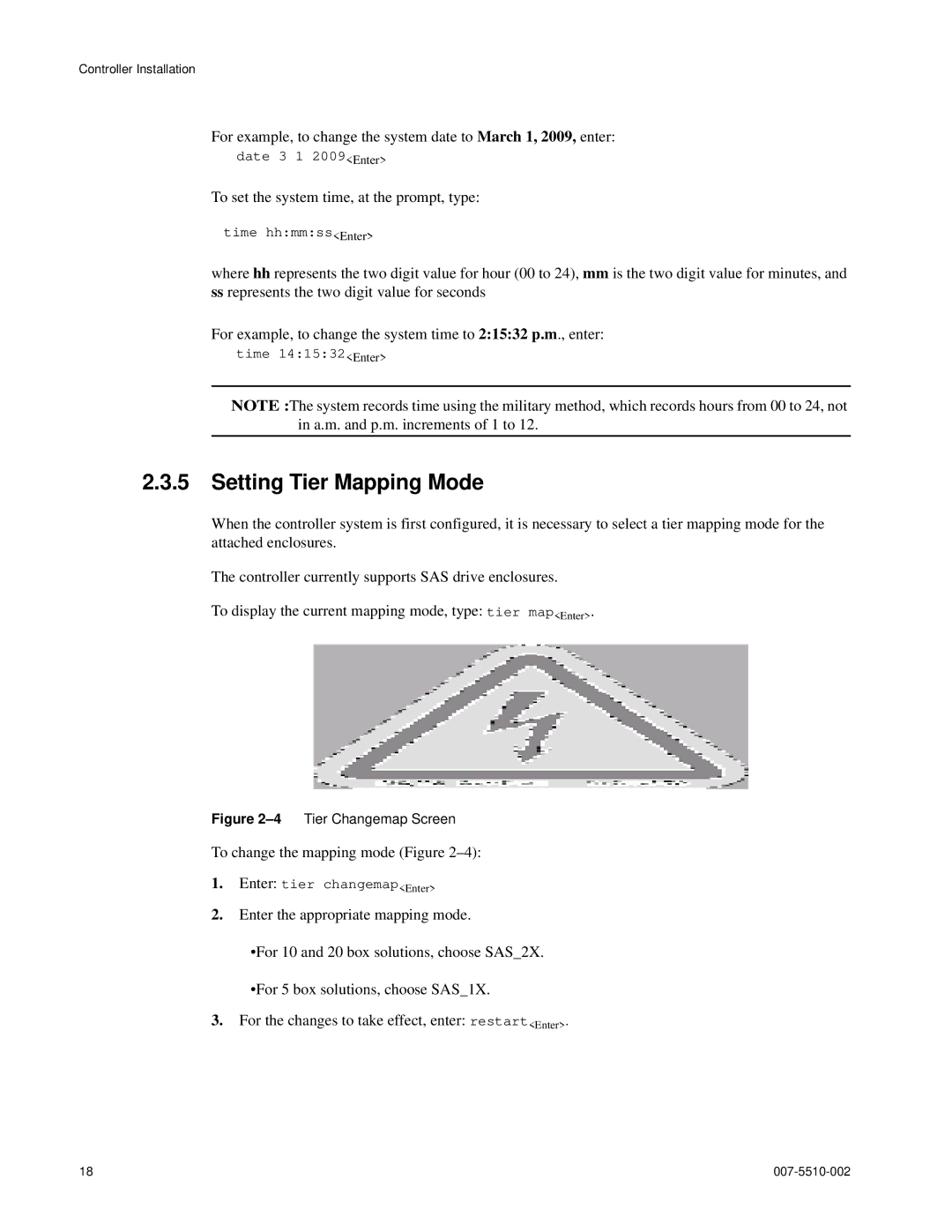 APC 15000 RAID manual Setting Tier Mapping Mode, 4Tier Changemap Screen 