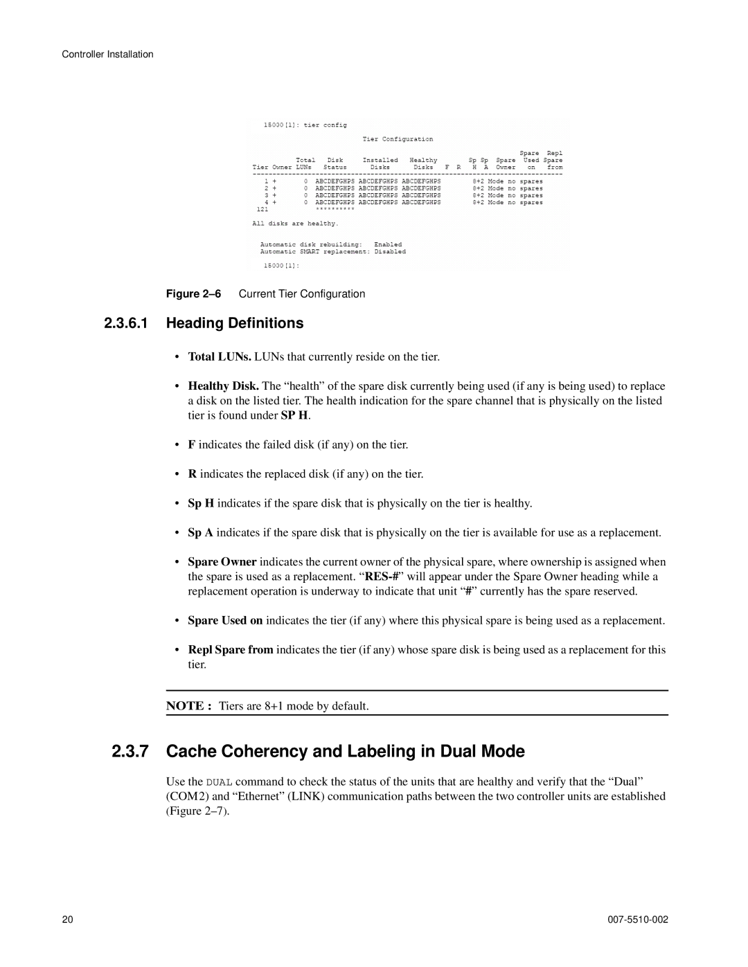 APC 15000 RAID manual Cache Coherency and Labeling in Dual Mode, Heading Definitions 