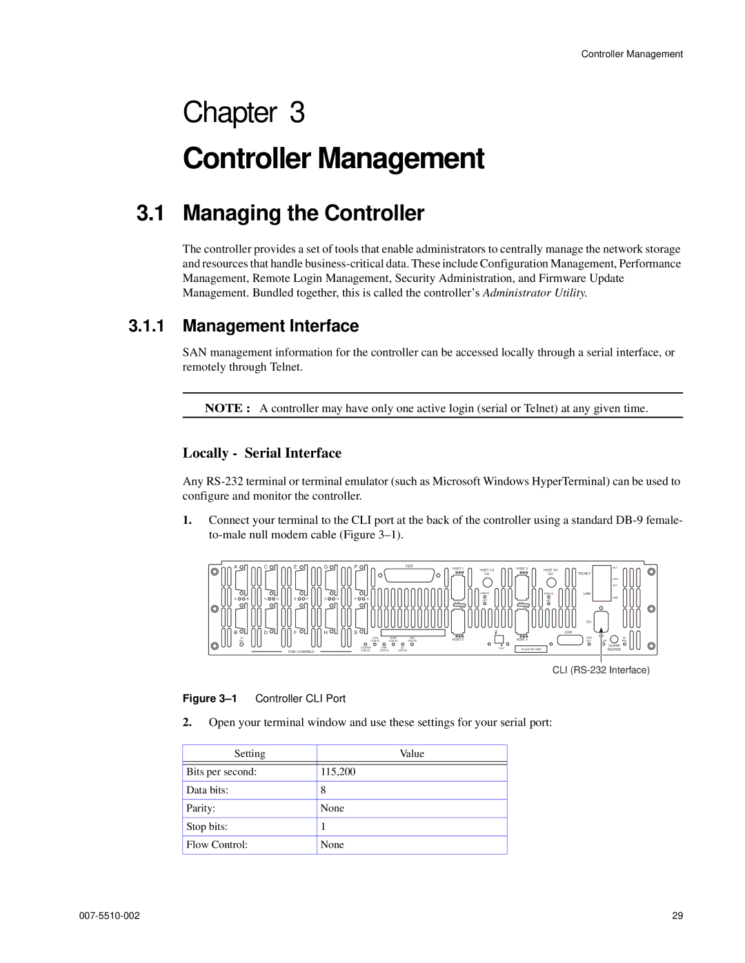 APC 15000 RAID manual Controller Management, Managing the Controller, Management Interface 