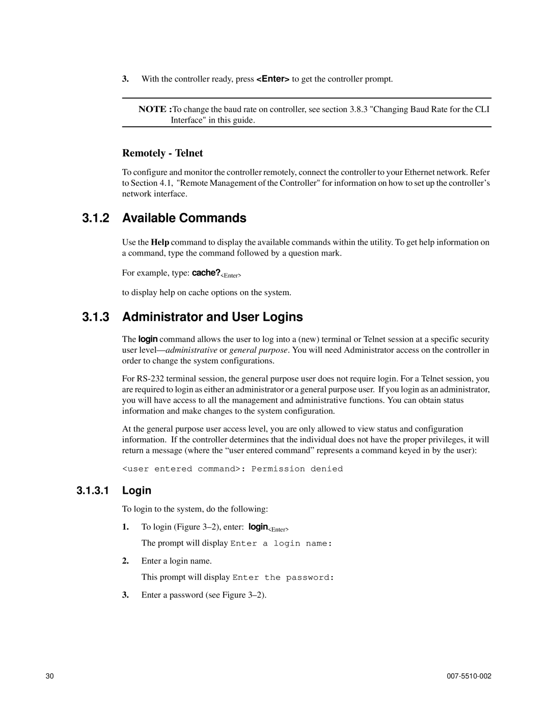 APC 15000 RAID manual Available Commands, Administrator and User Logins 