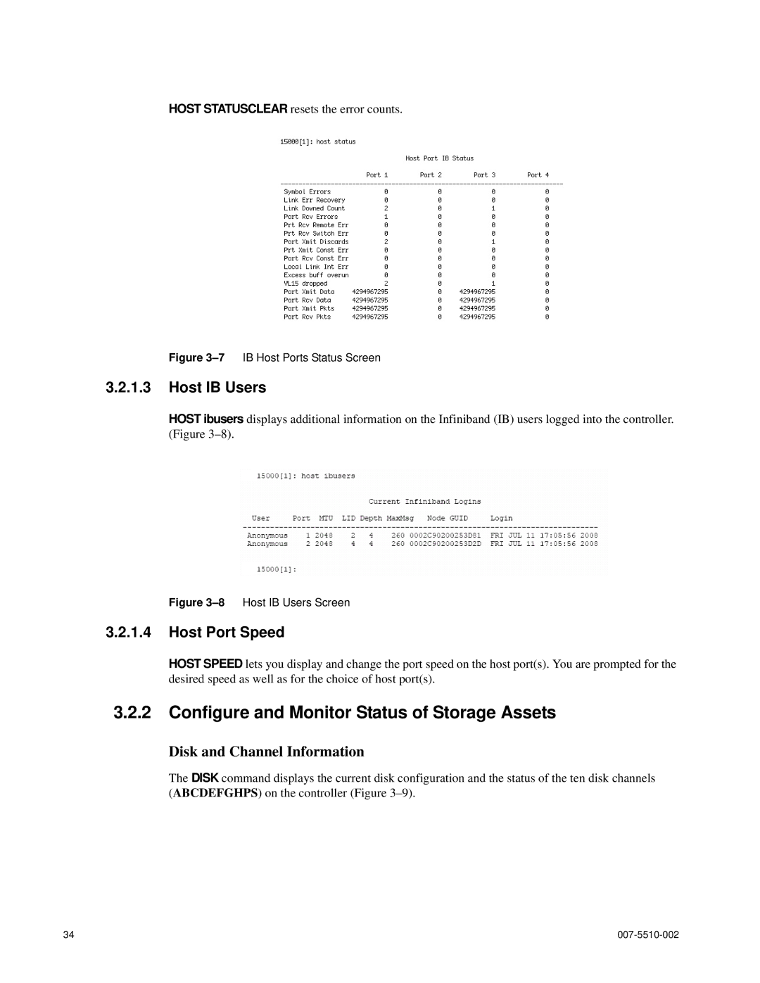 APC 15000 RAID manual Configure and Monitor Status of Storage Assets, Host IB Users, Host Port Speed 