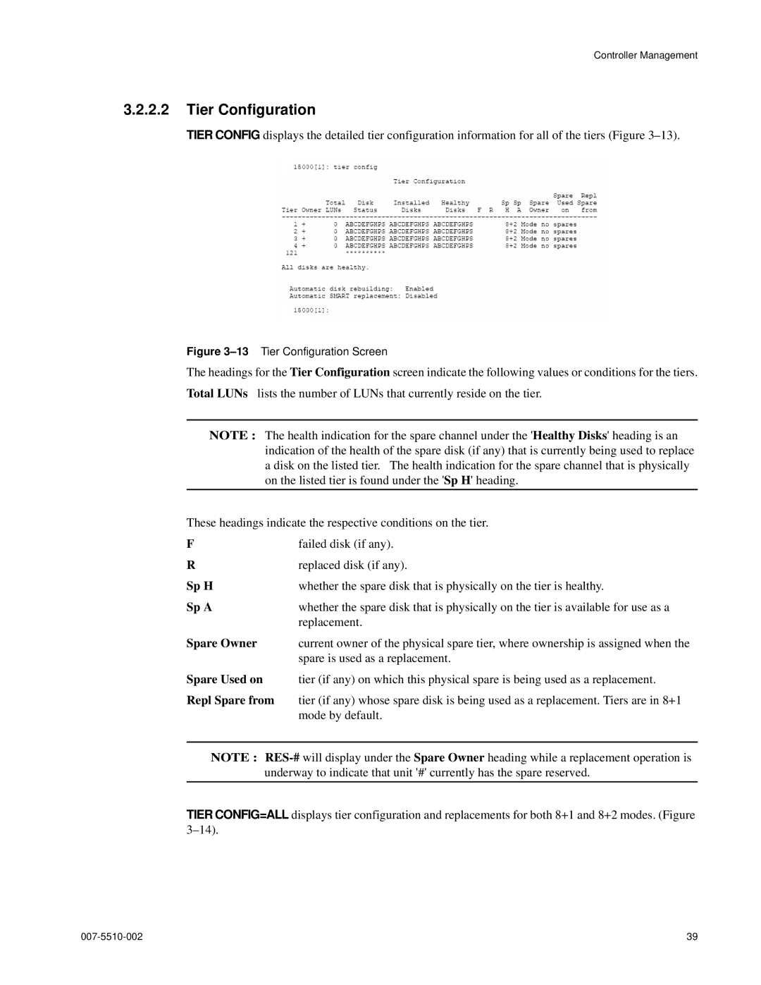 APC 15000 RAID manual Tier Configuration 