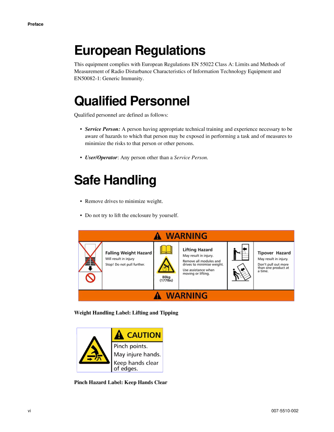 APC 15000 RAID manual European Regulations, Qualified Personnel, Safe Handling 