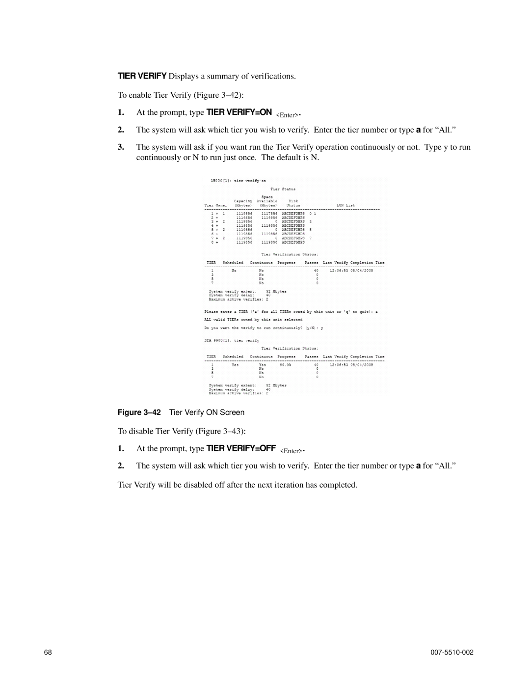 APC 15000 RAID manual 42Tier Verify on Screen 