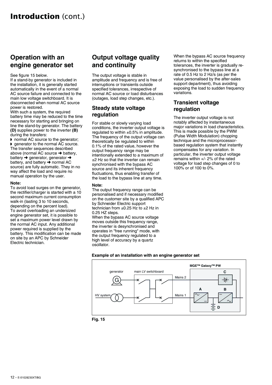 APC 20 - 200 KVA Output voltage quality and continuity, Steady state voltage regulation, Transient voltage regulation 