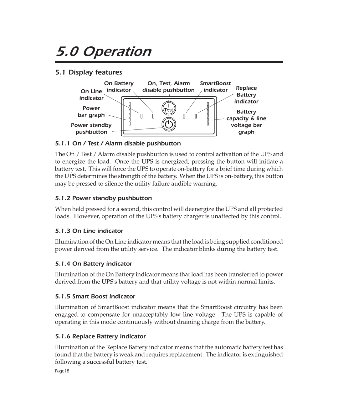 APC 1250, 2000, 900 user manual Operation, Display features 