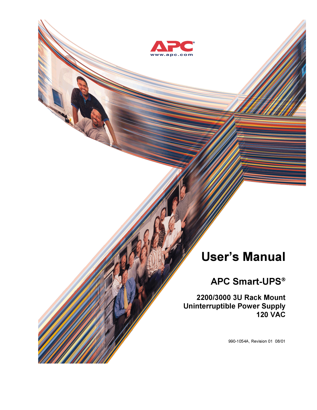 APC user manual User’s Manual, APC Smart-UPS, 2200/3000 3U Rack Mount Uninterruptible Power Supply 120 VAC 