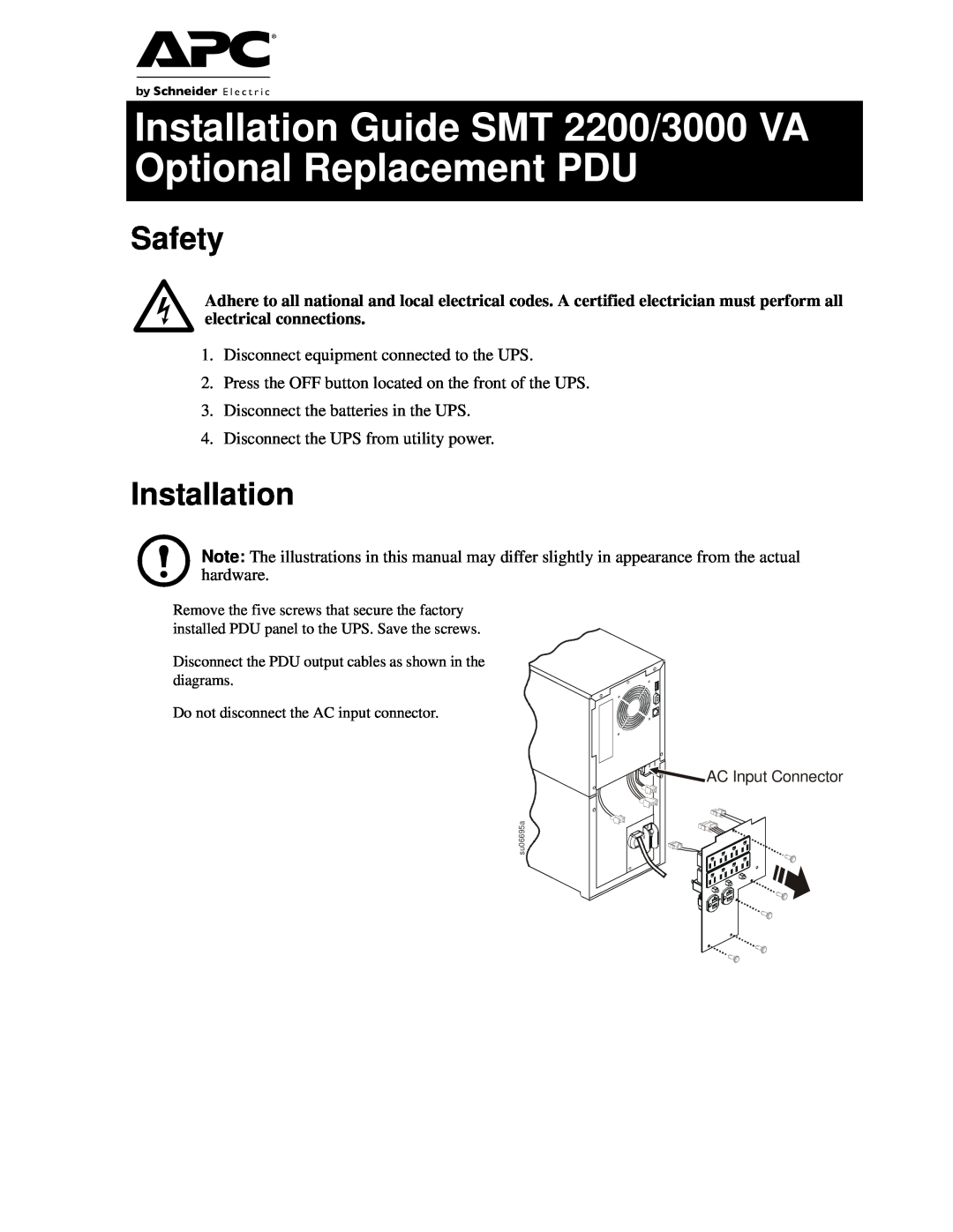 APC user manual APC Smart-UPS, User Manual, 1500/3000 VA 120/230 Vac Modular Uninterruptible Power Supply, English 