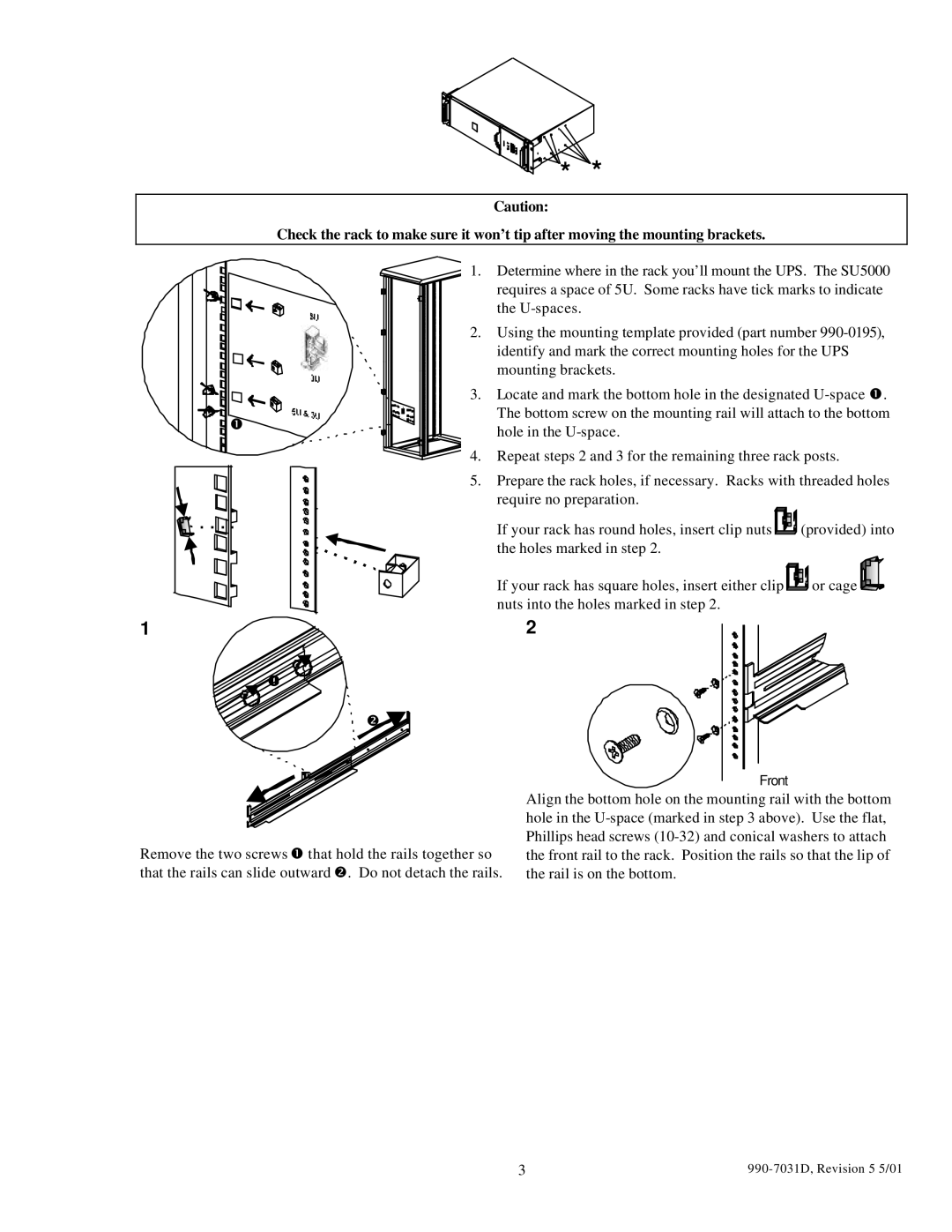 APC 5000T, 3000T, 2200XLT, 1400XLT user manual Front 