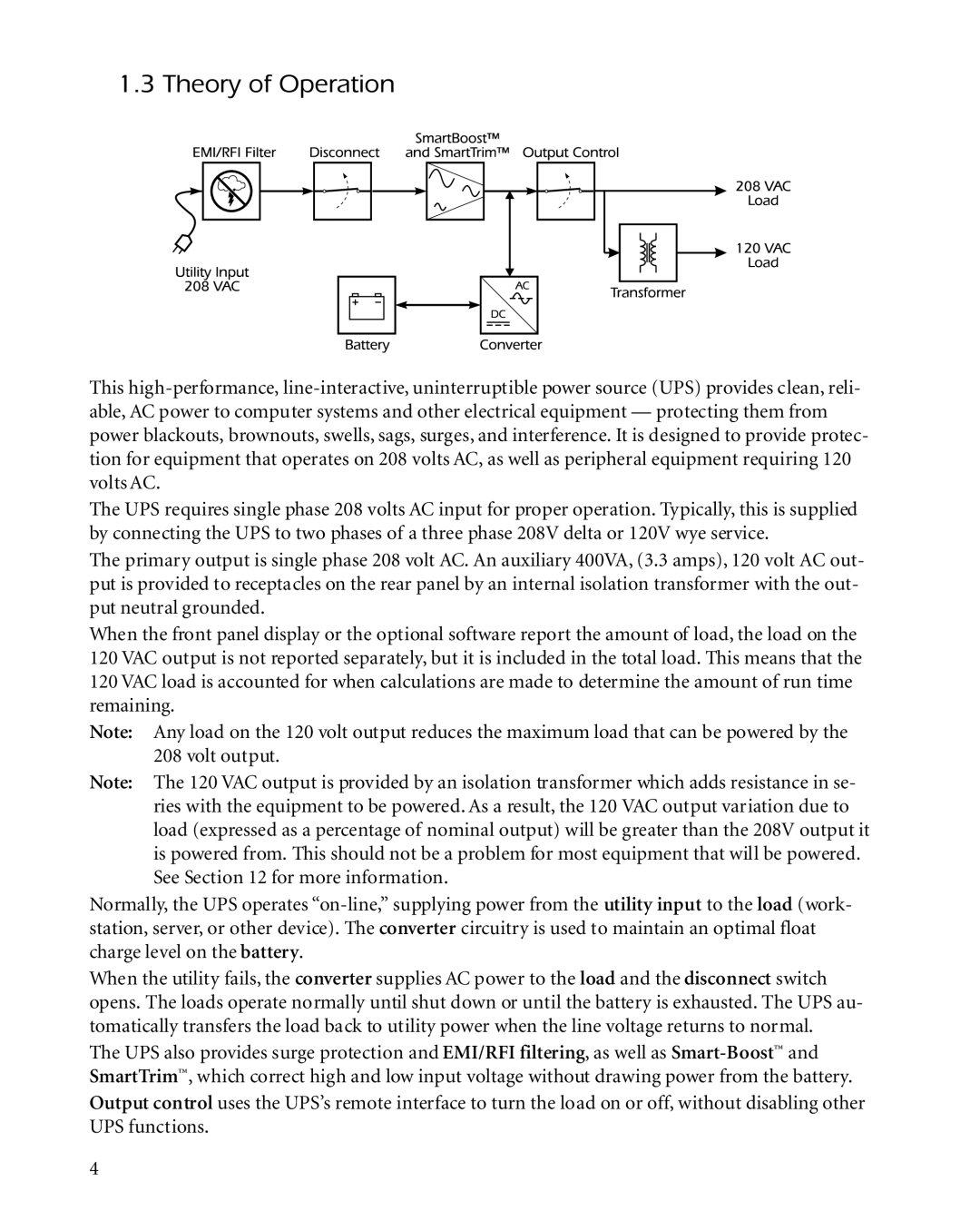 APC 3000XLT, 2200XLT, 1400XLT user manual Theory of Operation 