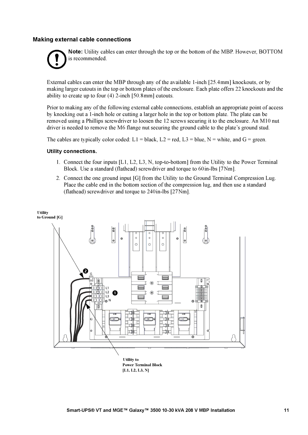 APC 3500 manual Making external cable connections 